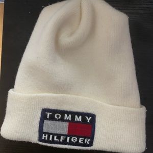Womens Tommy Hilfiger White Beanie
